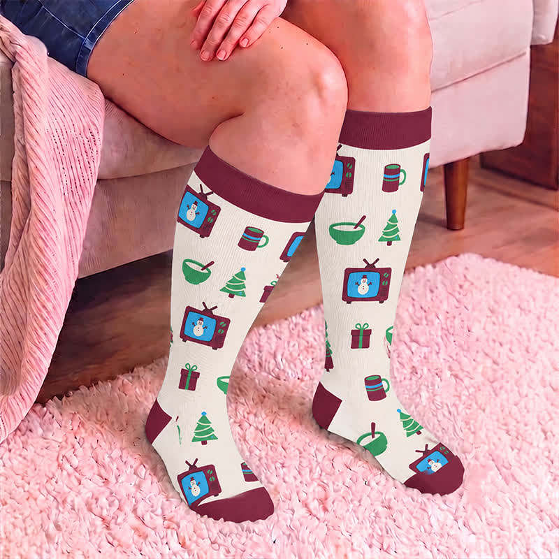 Plusock Plus Size Ghost Turtle Holiday Tv Compression Socks - image 3