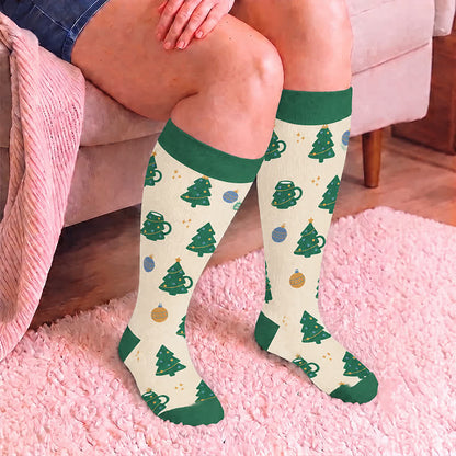 Plusock Plus Size Christmas Village Compression Socks - image 3