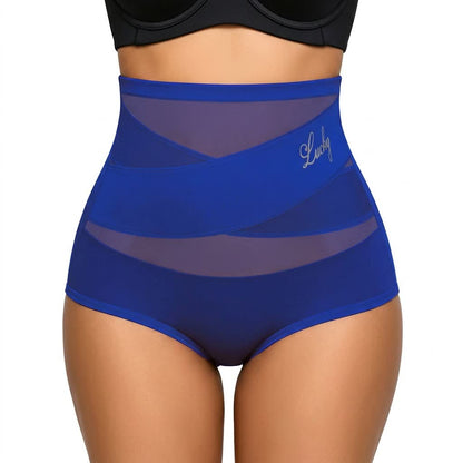 Plusock High Waist Sculpting Mesh Panty(2 Packs) - Blue - 5XL - image 3