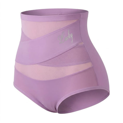 Plusock High Waist Sculpting Mesh Panty(2 Packs) - Light Purple - 5XL - image 8