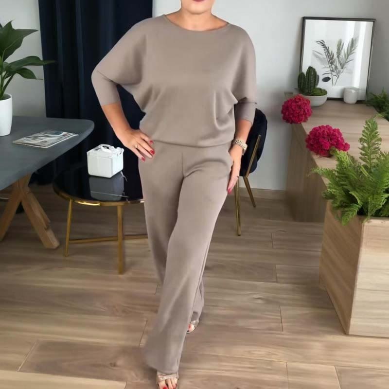 Plusock Tencel Blend Belted Wide Leg Three Piece Loungewear Set - image 5
