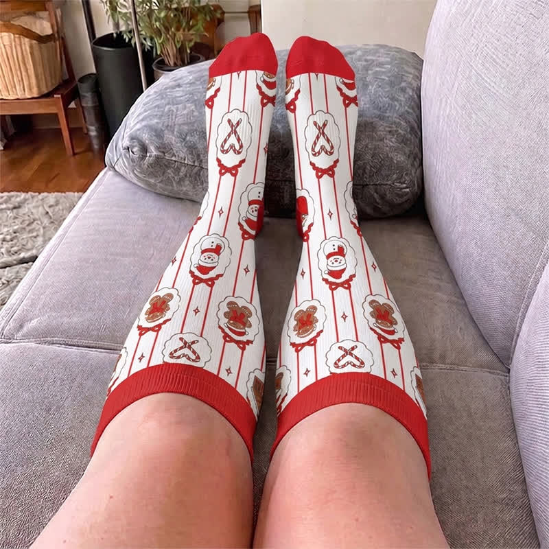Plusock Plus Size Gingerbread Snowman Compression Socks - image 2