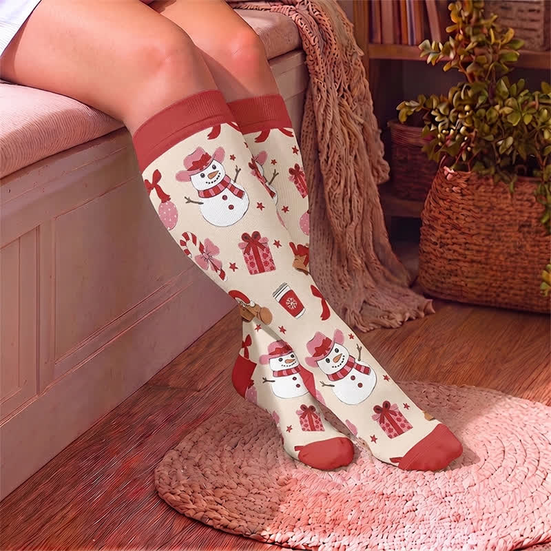 Plusock Plus Size Gingerbread Snowman Compression Socks - image 3