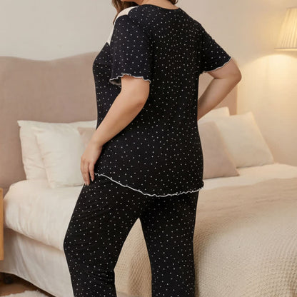 Plusock Soft Polka Dot Lace Pajama Set - image 4