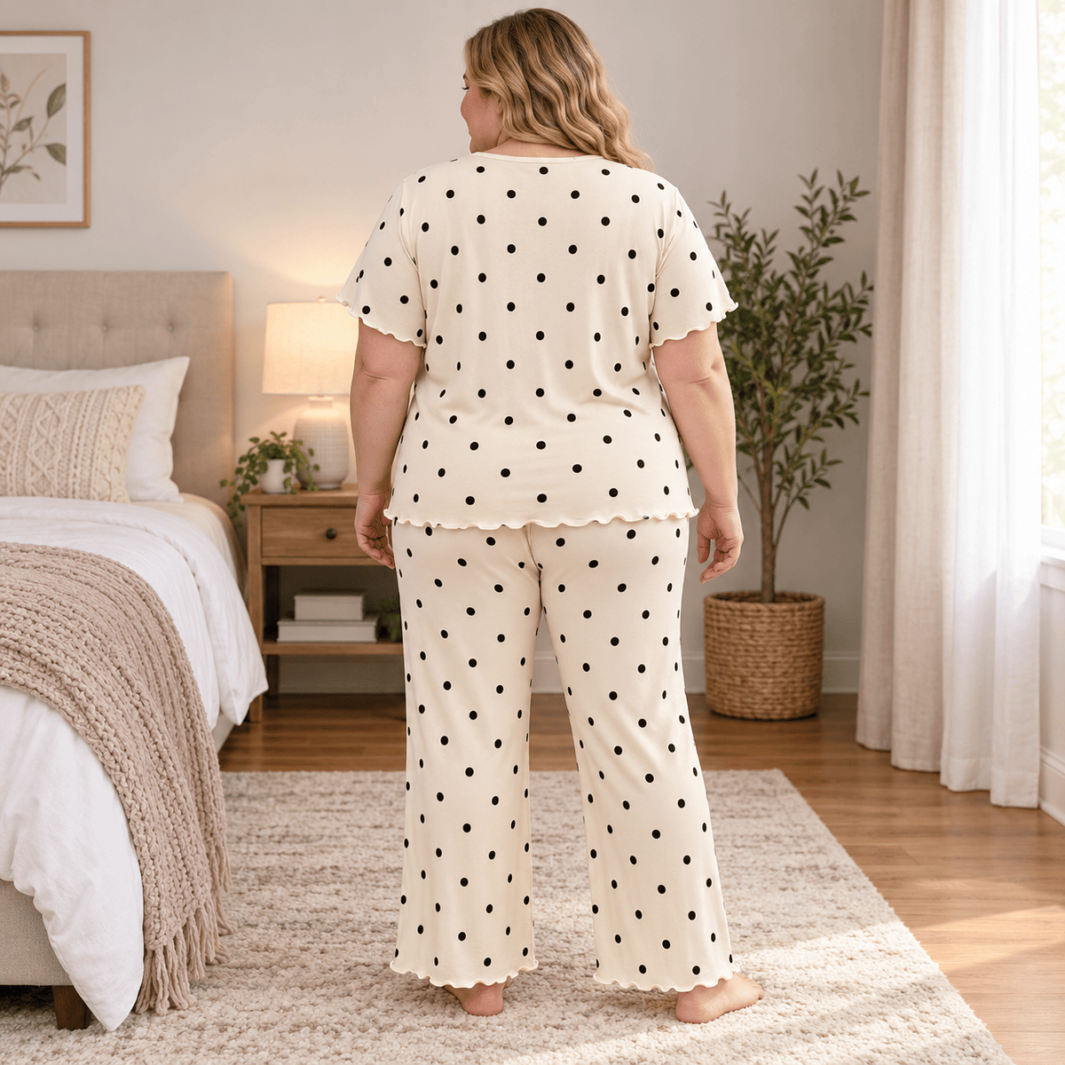 Plusock Lace Polka Dot Pajama Set - image 4
