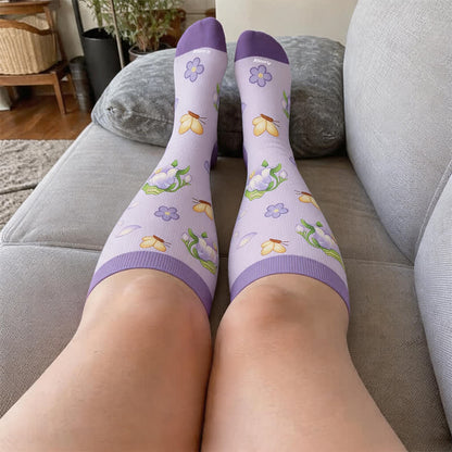 Plusock Plus Size Floral Frog Compression Socks - image 1