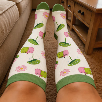 Plusock Plus Size Floral Frog Compression Socks - image 3