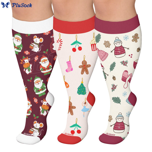 Plusock Plus Size Christmas Character Compression Socks - image 0
