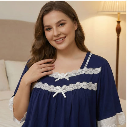 Plusock Lace Trim Bow Nightgown - image 3