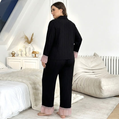 Plusock Contrast Ruffle Pajama Set - image 3