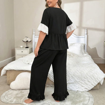 Plusock Lace Trim Bow Pajama Set - image 2
