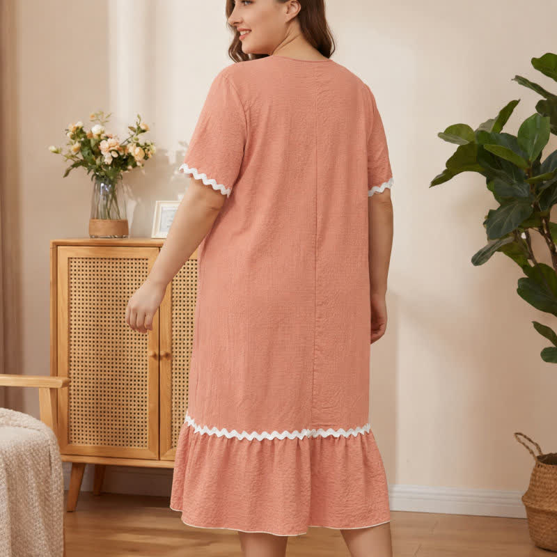 Plusock Floral Applique Lounge Nightgown - image 3
