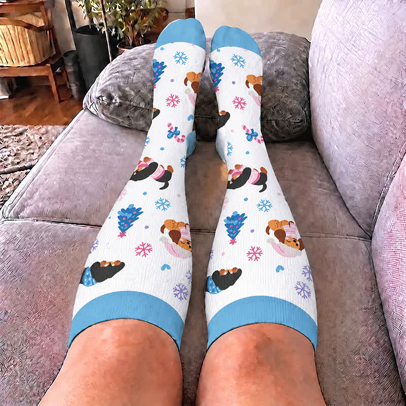Plusock Plus Size Christmas Animal Compression Socks - image 1