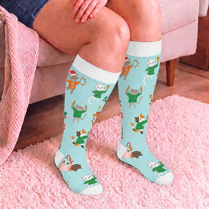 Plusock Plus Size Christmas Animal Compression Socks - image 3