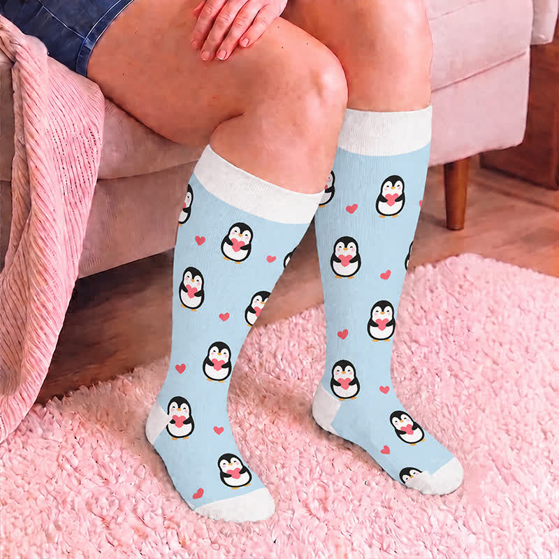Plusock Plus Size Cute Penguin Compression Socks - image 2
