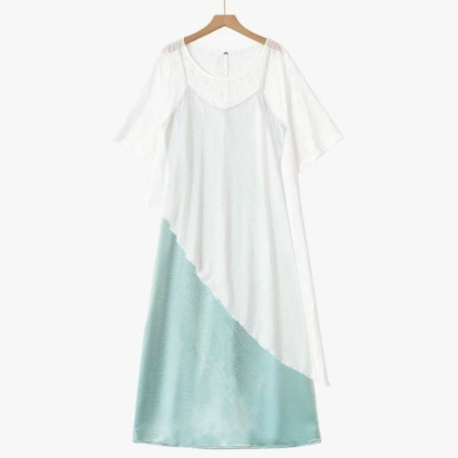 Plusock Airy Asymmetric Maxi Dress Set - 2Pcs Set - 6XL - image 0