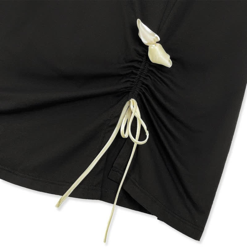 Plusock Plus Size Drawstring Top and Flowy Skirt Set - image 6