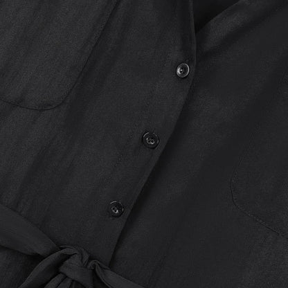 Plusock Plus Size Black Tie Waist Shirt and Wide Leg Pants Set - image 6