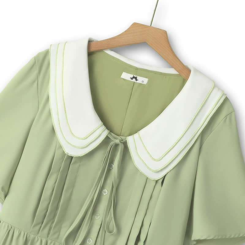 Plusock Sweet Peter Pan Collar Midi Dress - image 1