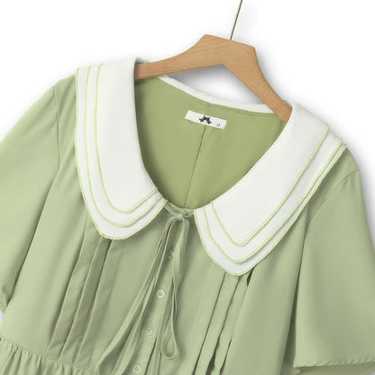 Plusock Sweet Peter Pan Collar Midi Dress - image 1