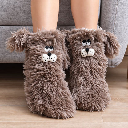 Plusock Cozy Home Dog Slipper Socks - Brown - EU36-41(US3-7.5) - image 3