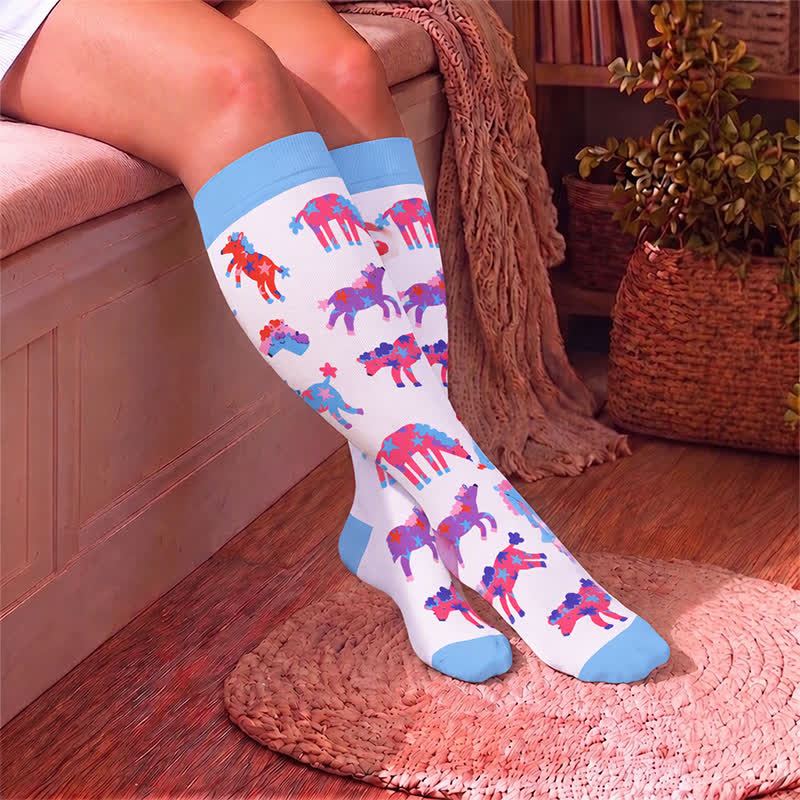 Plusock Plus Size Nature Animal Print Compression Socks - image 3