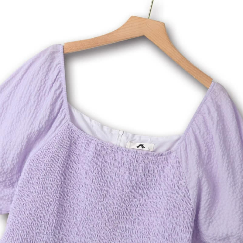 Plusock Lilac Textured Puff Sleeve Midi Dress - image 1
