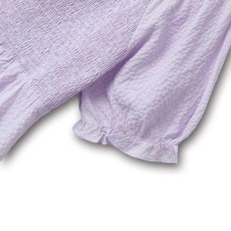 Plusock Lilac Textured Puff Sleeve Midi Dress - image 2