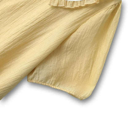 Plusock Plus Size Ruffle Collar Bow Puff Sleeve Blouse - image 2