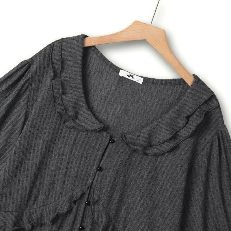 Plusock Plus Size Ruffle Collar Textured Blouse - image 3