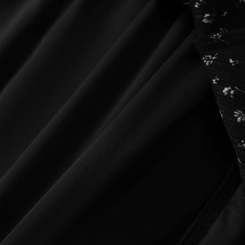 Plusock Plus Size Black Ditsy High Waist Skirt Set - image 5