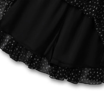 Plusock Plus Size Black Ditsy High Waist Skirt Set - image 3