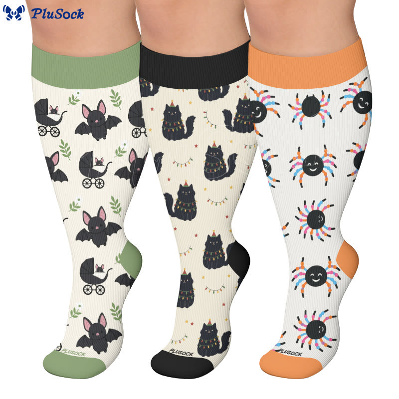 Plusock Plus Size Bat Cat Compression Socks - image 0