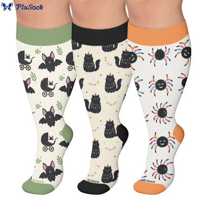 Plusock Plus Size Bat Cat Compression Socks - image 0