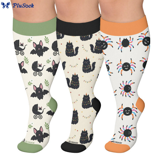 Plusock Plus Size Bat Cat Compression Socks - image 0