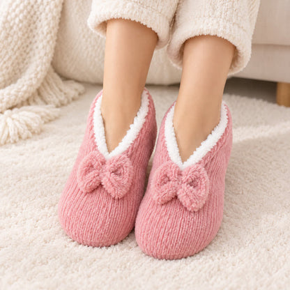 Plusock Lavender Bow Plush Slipper Socks - image 0