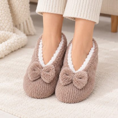 Plusock Lavender Bow Plush Slipper Socks - image 2