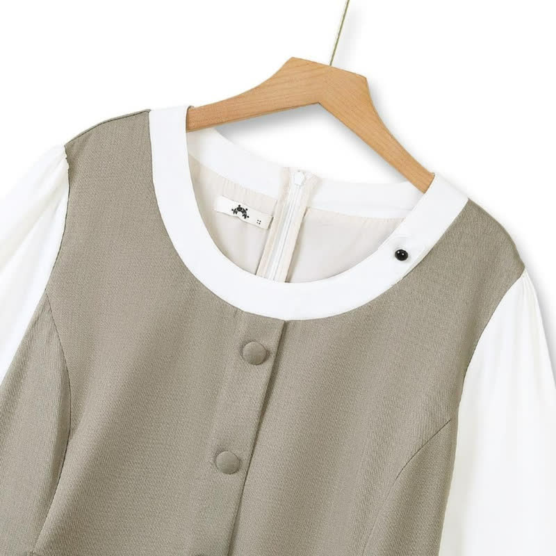 Plusock Vintage Layered Belted Midi Dress - image 2