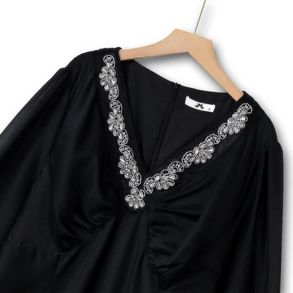 Plusock Embroidered V Neck Maxi Dress - image 3