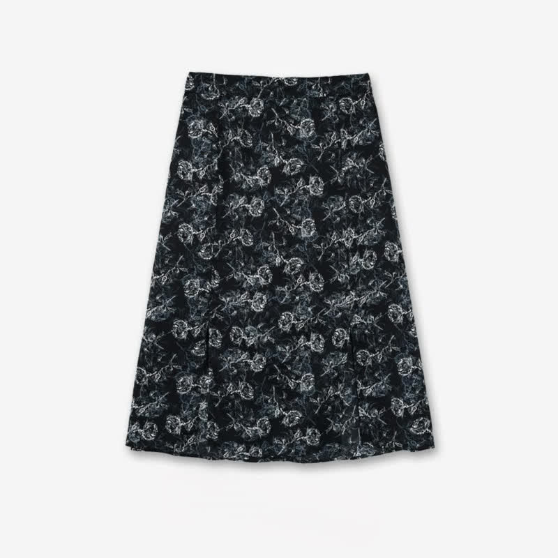 Plusock Plus-Size Black Floral Two-Piece Skirt Set - Midi Skirt - 6XL - image 2
