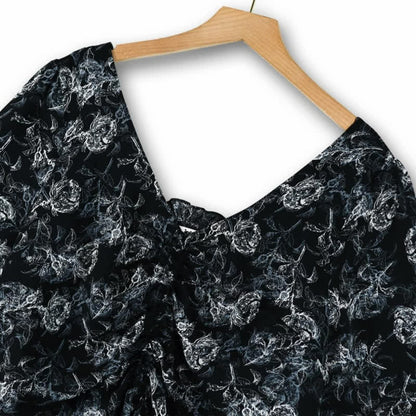 Plusock Plus-Size Black Floral Two-Piece Skirt Set - image 3