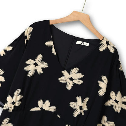 Plusock Curve Floral V Neck Midi Dress - image 1