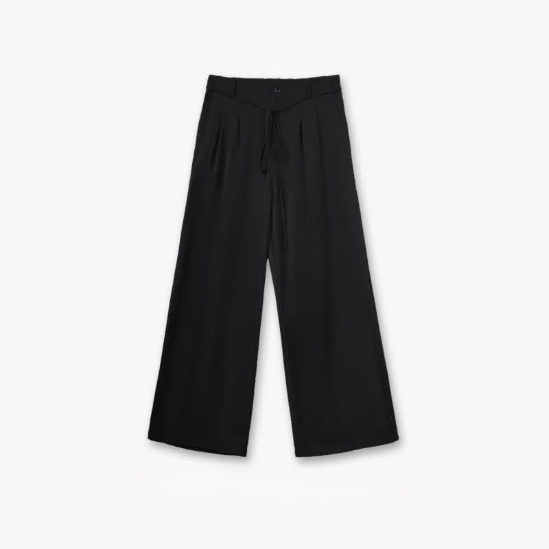 Plusock Black Drawstring Wide Leg Pants - Black - 6XL - image 0