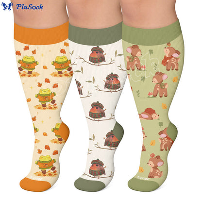 Plusock Plus Size Autumn Animal Compression Socks - image 0
