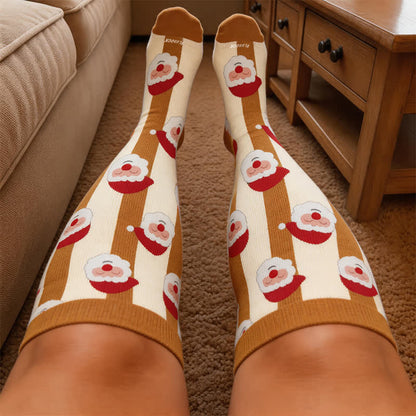 Plusock Plus Size Santa Elk Stripe Compression Socks - image 2