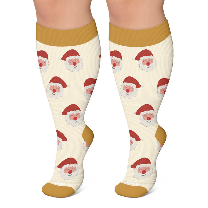 Plusock Plus Size Christmas Characters Compression Socks - Khaki - 4XL - image 4