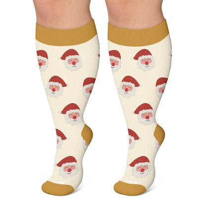 Plusock Plus Size Christmas Characters Compression Socks - Khaki - 4XL - image 4