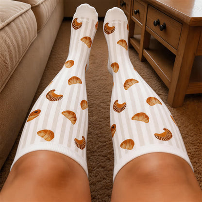 Plusock Plus Size Croissant Strawberry Compression Socks - image 1