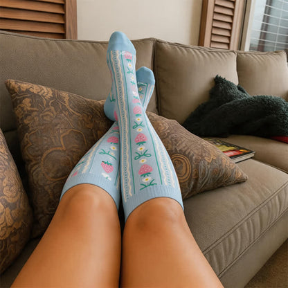 Plusock Plus Size Croissant Strawberry Compression Socks - image 3