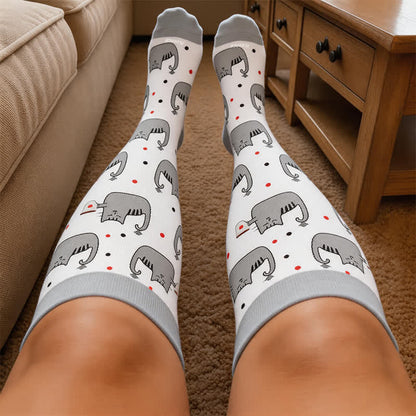 Plusock Plus Size Playful Cat Compression Socks - image 1